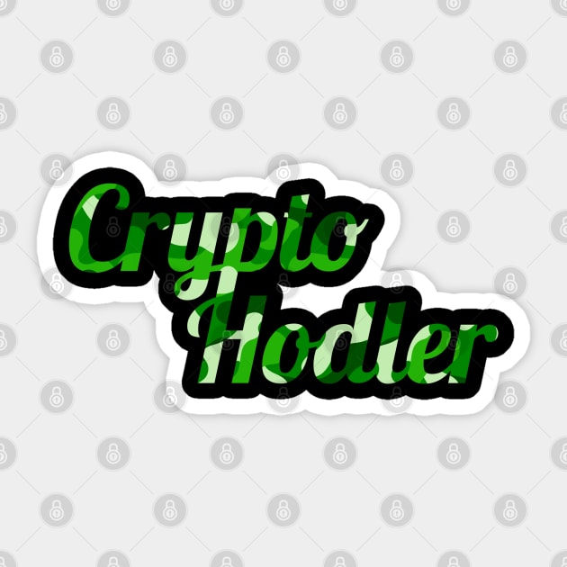 Crypto Hodler Green Camo Big Logo Sticker by felixbunny